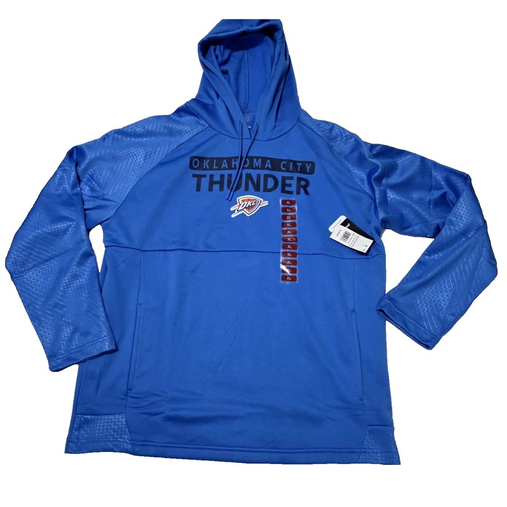 Brand New Men's NBA OKC Thunder Blue Hooded Sweater Size XL Warm -X Large - Picture 10 of 16